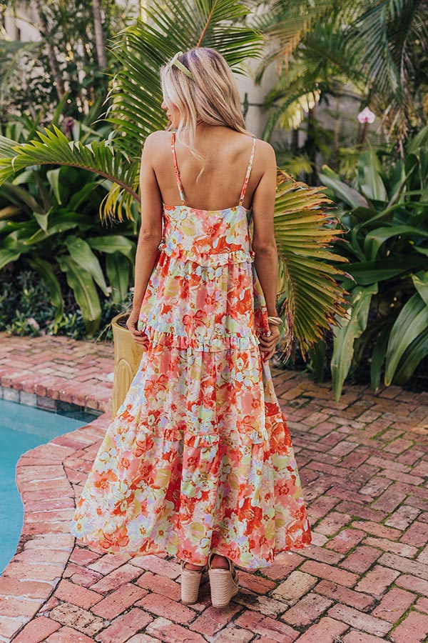 Tropical Shoreline Ruffle Maxi