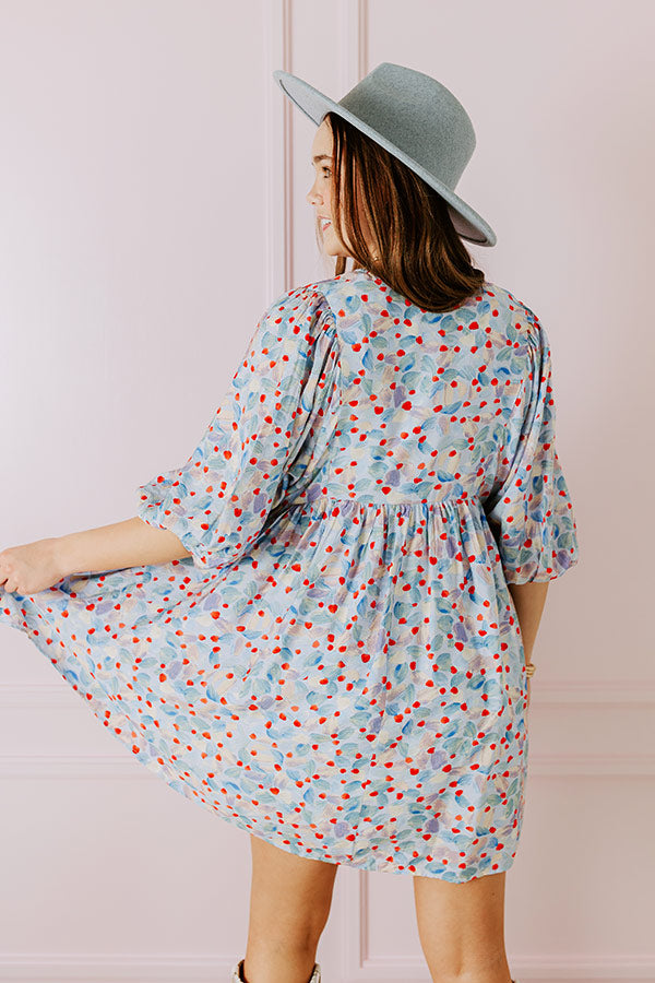 Tea Garden Babydoll Dress in Sky Blue