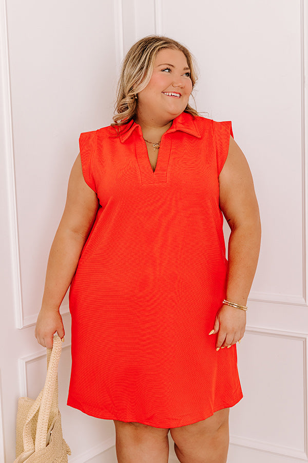 Coastal Dreamer Mini Dress in Coral Curves