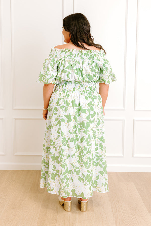 Honeysuckle Fields Floral Midi Dress Curves