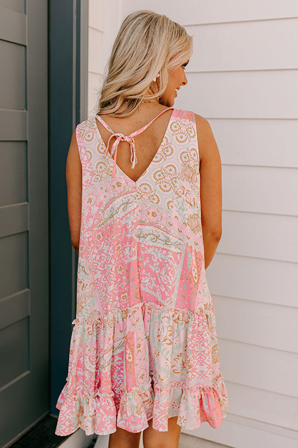 Chic and Serene Floral Mini Dress