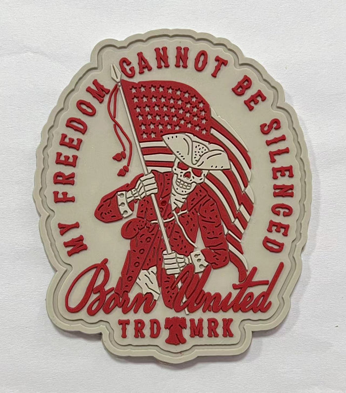 born united - freedom not silenced pvc patch