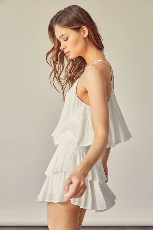 San Antonio White Ruffle Romper
