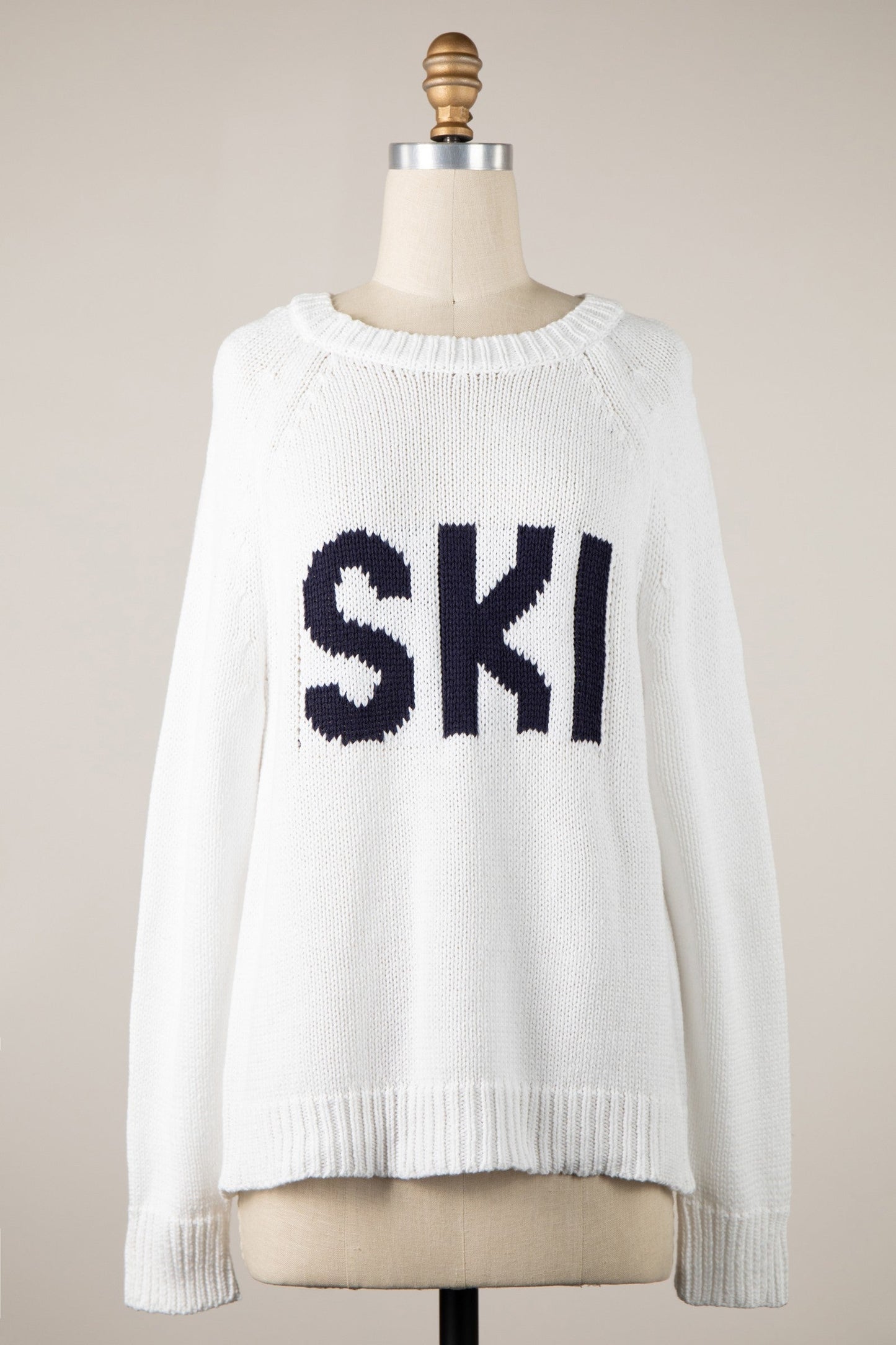 Ski White Oversized Pullover Sweater
