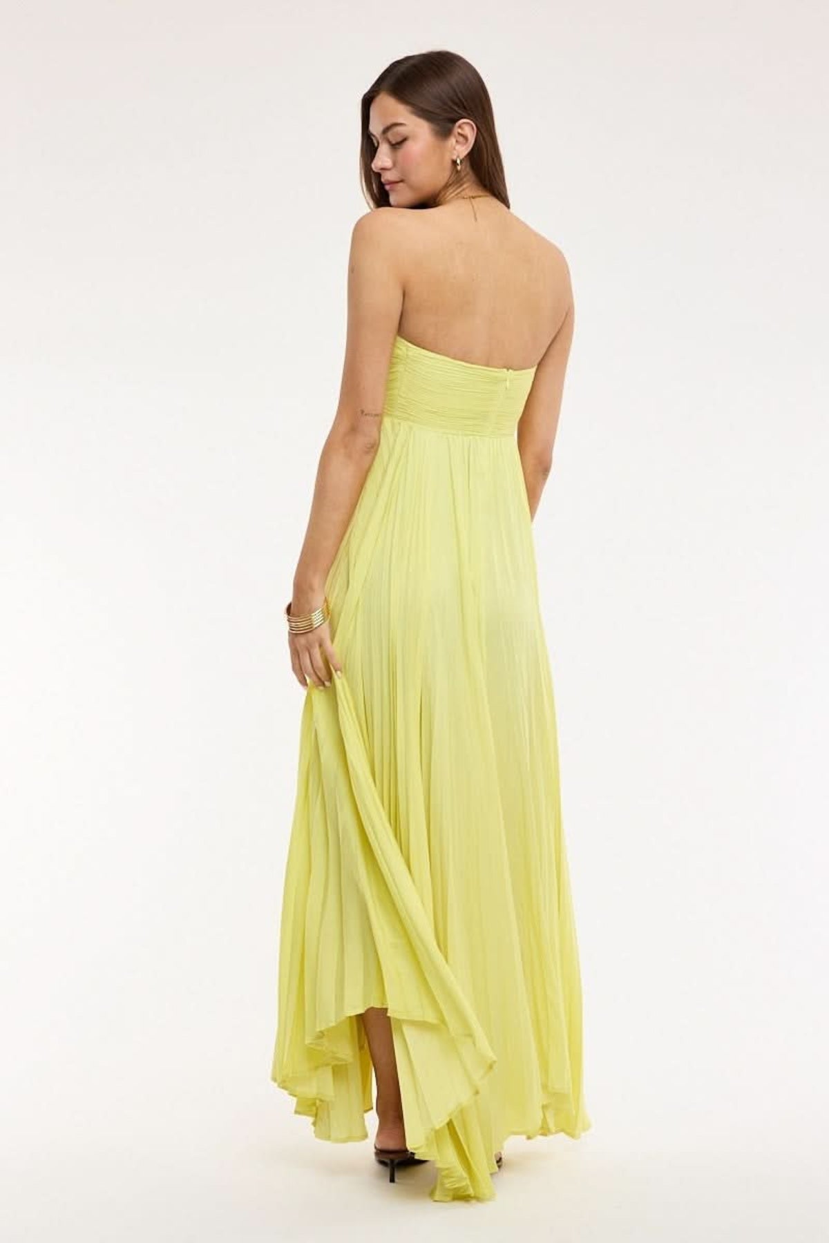 Willow Lime Strapless Maxi Dress