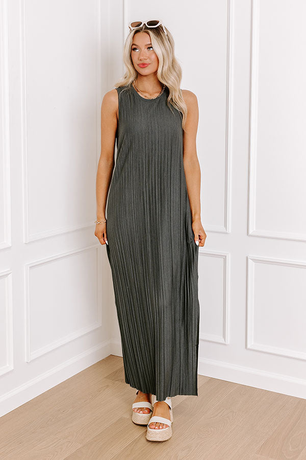Maine Way Pleated Maxi In Forest