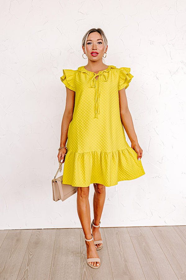 Cutest In The Room Shift Dress In Lime Punch