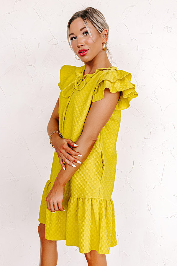 Cutest In The Room Shift Dress In Lime Punch