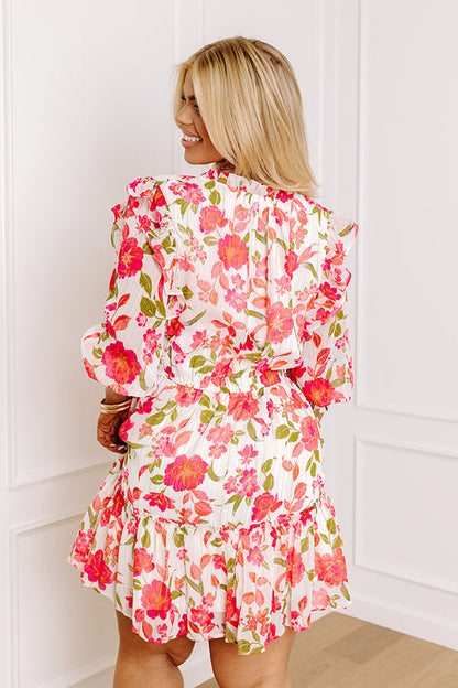 Grace Given Floral Dress In Ivory Curves