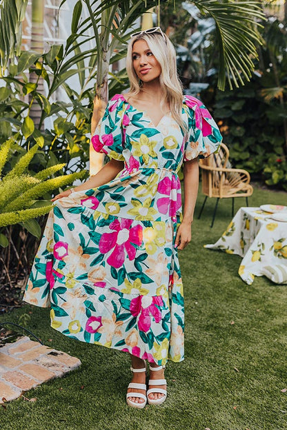 Porch Swing At Sunset Floral Midi