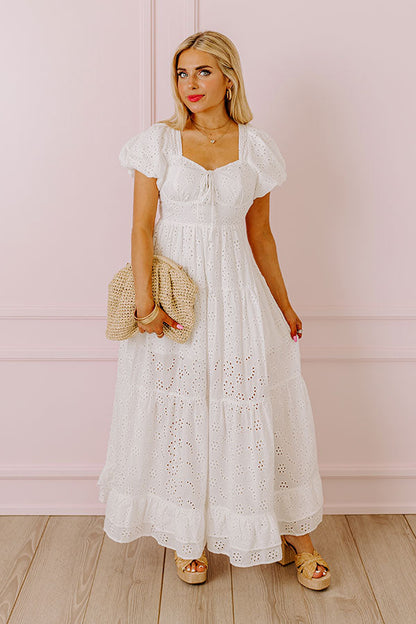 Oh So Sweet Eyelet Maxi Dress in White