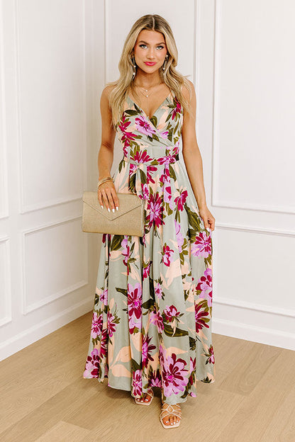 Sweetest Serendipity Floral Satin Maxi Dress