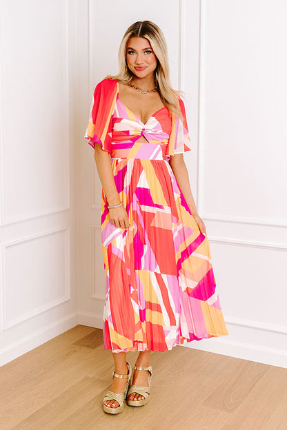 Sunshine and Sorbet Pleated Midi