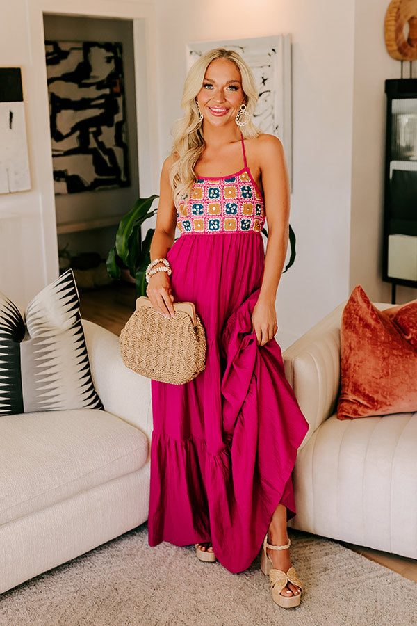 Key Largo Sunshine Crochet Maxi Dress