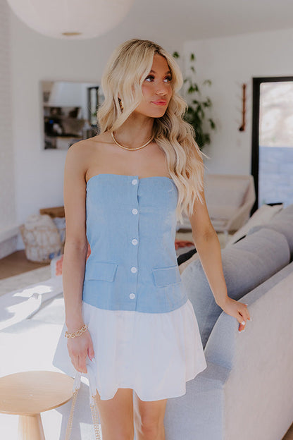 NYC Fashion Week Chambray Mini Dress