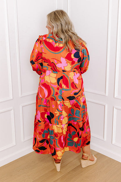 Radiant Rays Satin Midi Curves