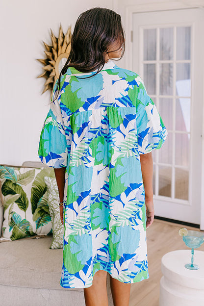 Tropical Vacay Button Down Mini Dress