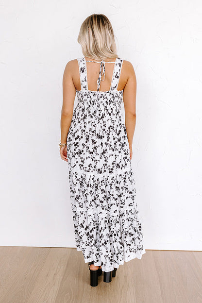 Southern Charm Floral Maxi Dress in White