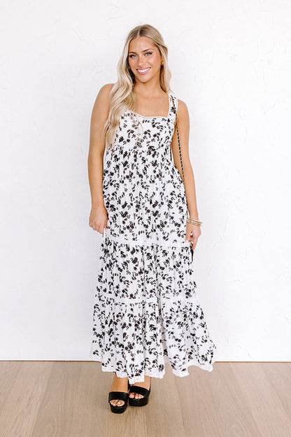 Southern Charm Floral Maxi Dress in White