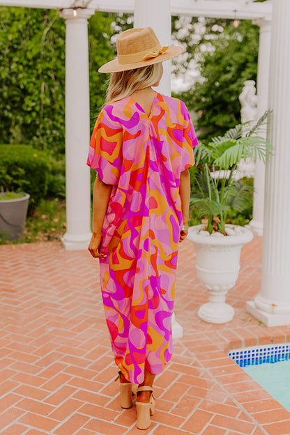 Beachy Days Caftan Midi in Pink