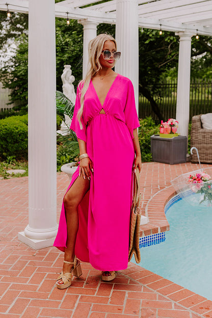 Tulum Vacay Maxi Dress in Fuchsia