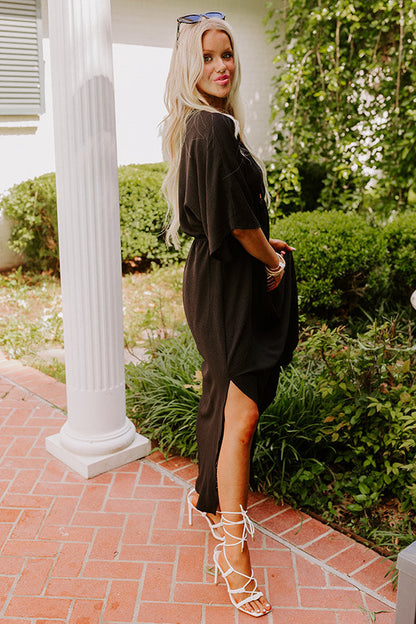 Tulum Vacay Maxi Dress in Black