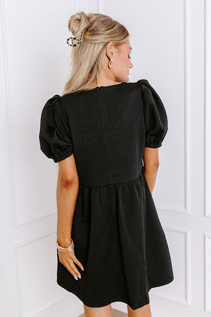 Sweet Gesture Babydoll Mini Dress in Black