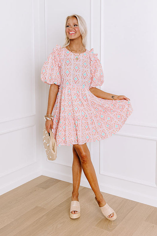 Forever Sweethearts Ruffle Mini Dress in Pink
