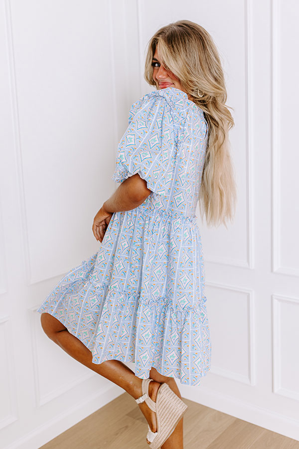 Forever Sweethearts Ruffle Mini Dress in Light Blue