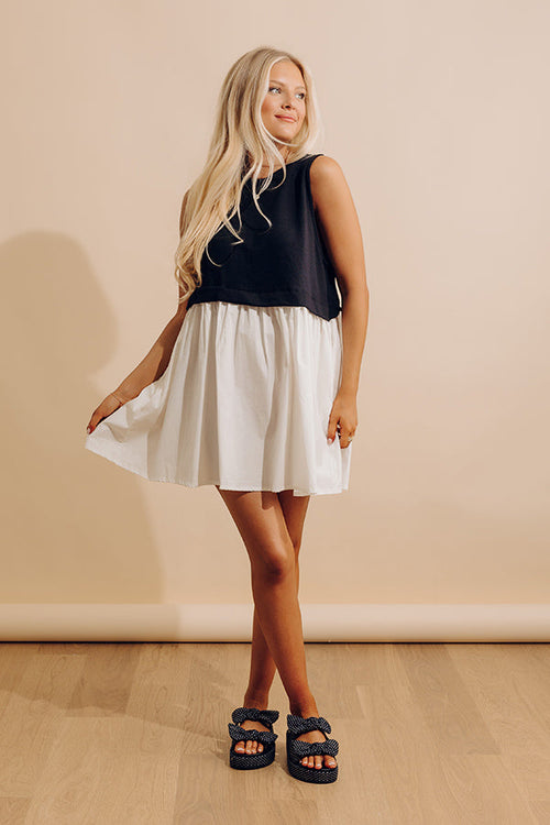 Small Town Girl Mini Dress in Black
