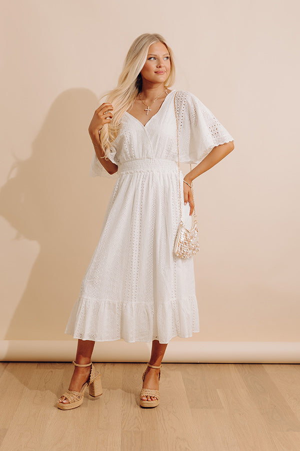 Romantic Bliss Eyelet Midi Dress