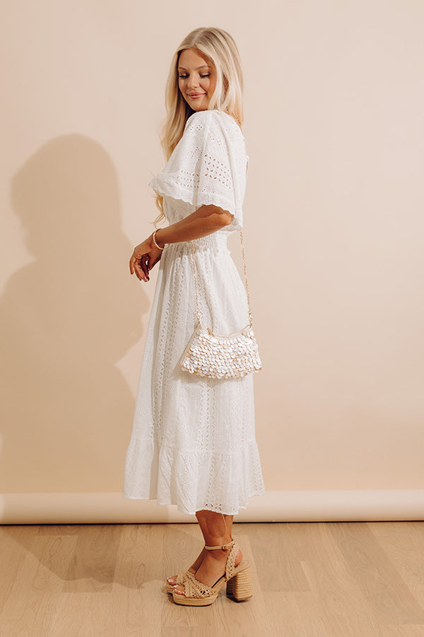 Romantic Bliss Eyelet Midi Dress