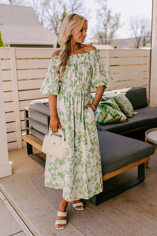 Honeysuckle Fields Floral Midi Dress