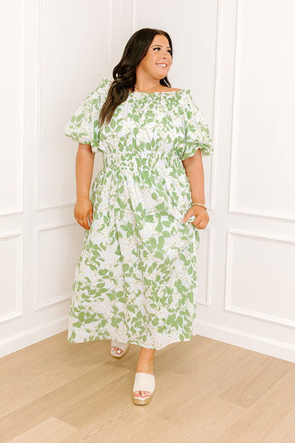 Honeysuckle Fields Floral Midi Dress Curves