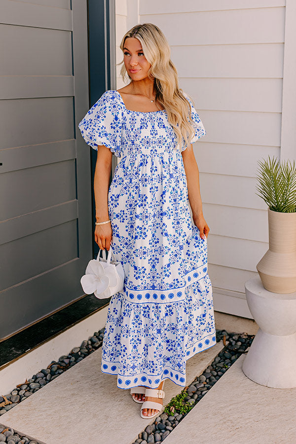 Courtyard Charm Floral Maxi Dress