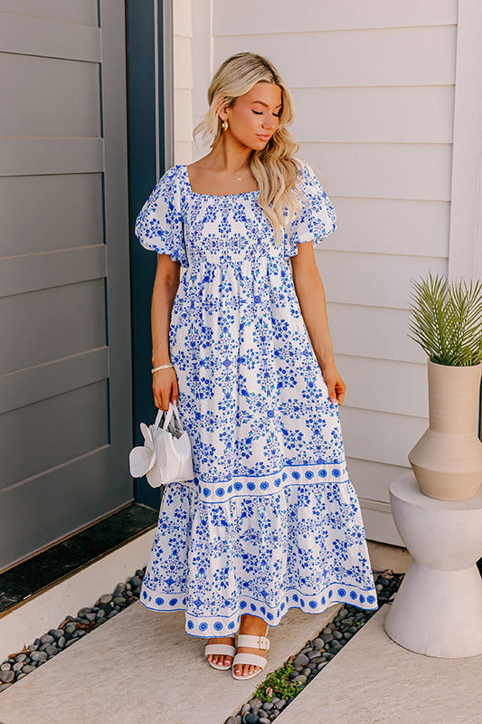 Courtyard Charm Floral Maxi Dress