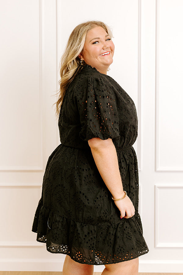 Mimosa Toast Eyelet Mini Dress Curves