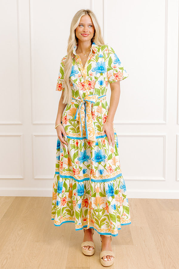 Blossom Avenue Button Down Midi Dress