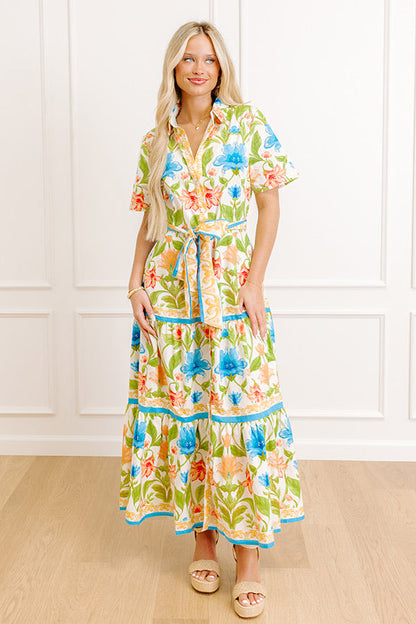 Blossom Avenue Button Down Midi Dress