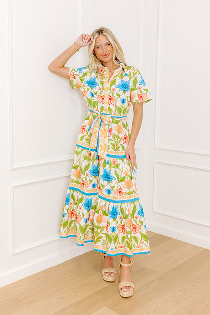 Blossom Avenue Button Down Midi Dress