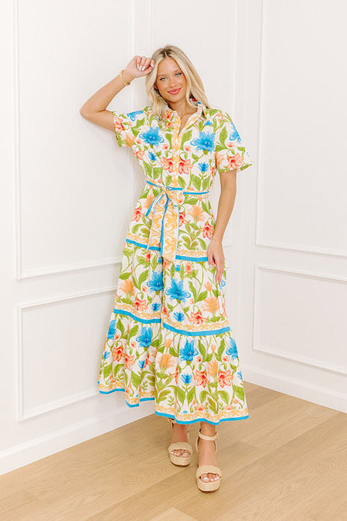 Blossom Avenue Button Down Midi Dress