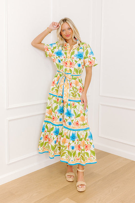 Blossom Avenue Button Down Midi Dress