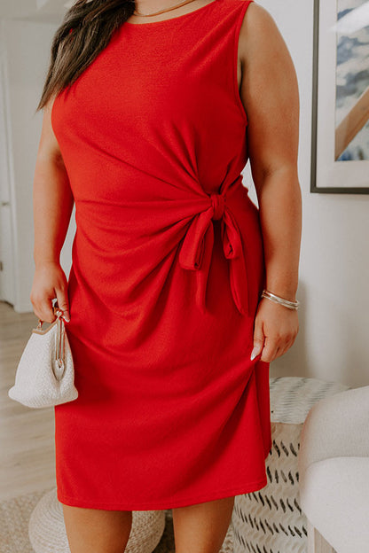 Block Party Chic Front Tie Mini Dress Curves
