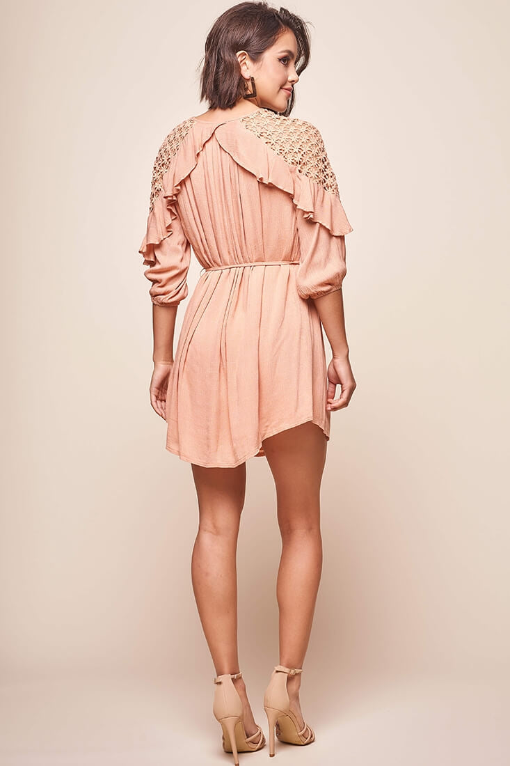 Arizona Waist-Tie Kaftan Dress Rose