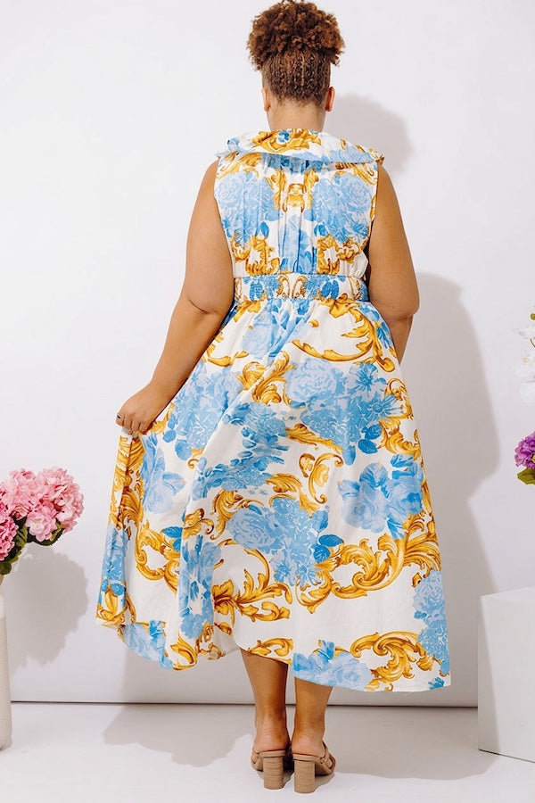 Bellini On The Terrace Floral Midi Dress Curves