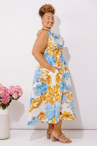 Bellini On The Terrace Floral Midi Dress Curves