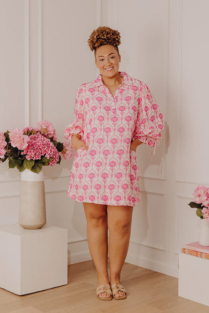 Happy Petals Floral Mini Dress Curves