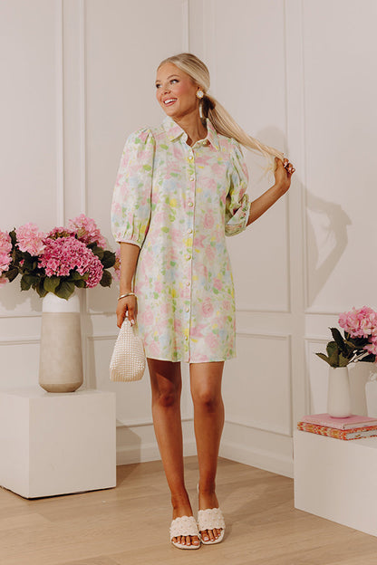 Rose Garden Bliss Denim Mini Dress