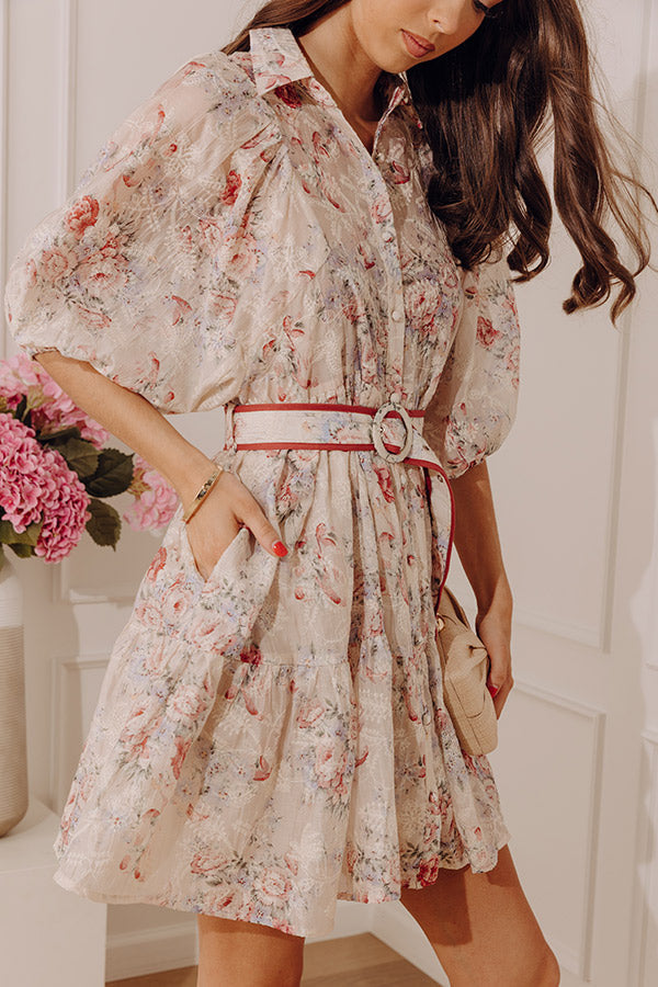 High Society Florals Embroidered Mini Dress