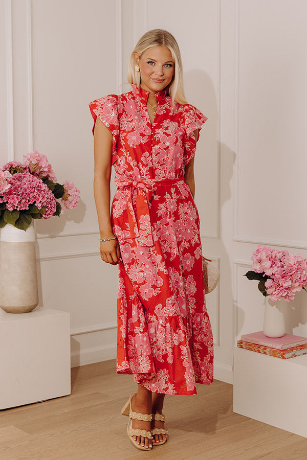 Floral Keepsake Eyelet Midi Dress